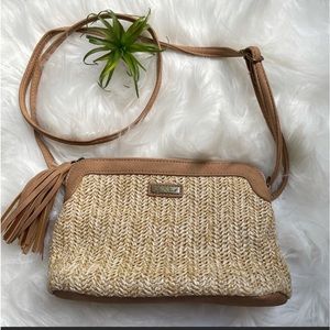 Sun N Sand Natural Crochet Zip Top Crossbody